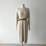 2020 New Autumn Sweater Women Dress Winter Long Sleeve Sweaters Knitted Dresses Womens Loose Maxi Oversize Knitting Robe