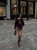 New Women's Bear Embroidered Retro Body Sweater College Style Knitted Shirt
