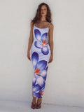 Toloer Women's Summer 2024 New Print Sexy Slip Dress Children's Holiday Wind Beach Dress-Outfit