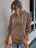 Casual Fleece Zipper Long Sleeve Hooded