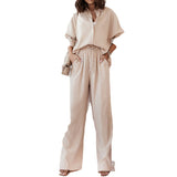 Women's New Trendy Loose Shirt Broad-Legged Fashion Suit Women's Two