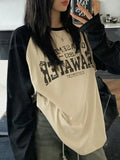 raglan long sleeve T-shirt with printed