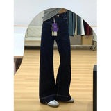 Kong Style Lazy Style Design With Velvet Trumpet Jeans Women 2025 Autumn And Winter Small High Waist Thick Thick