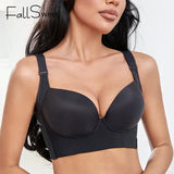 Plus Size Push Up Bras Women Deep Cup Bra Hide Back Fat Underwear Shaper Incorporated Full Back Coverage