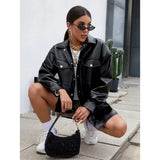 Toloer Winter And Fall New PU Leather Women's Shirt Fashion Women's Coat-Outfit