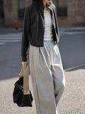 Toloer Sense Simple Collar Jacket 2025 Spring And Autumn Dopamine Eye-Catching Basis Simple Waffle Coat