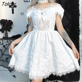 Mini Dress Y2K Lace Up Sexy Backless Halter Sleeveless Party Jacquard Luxury Fairy Tales Grunge Dark Academy