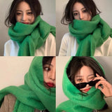 Winter Female Cashmere Plaid Scarf Women Blanket Scarves Wide Lattice Long Rainbow Shawl Wrap Warm Tippet
