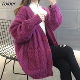 Women Long Warm Solid Six Colors Single Breasted Pockets Comfortable Fashion Korean Style Casual All-match Simple