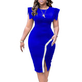 Women's 2025 Summer New Short-Sleeved Ass Tightness Temperament To Open Fork And Side