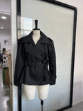 Pure Color Belt Short Jacket 2025 Spring And Autumn New