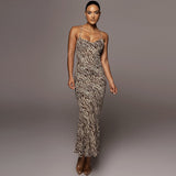 Straps Backless Zebra Print