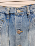 Solid Hot Women's Fake Two Pieces Of High Waist A-line Thin Denim Shorts Street Style Mall Goth 2023 Summer