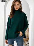 Autumn Winter basic oversize thick Sweater pullovers Women 2021 loose cashmere turtleneck Sweater Pullover female Long