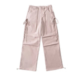 Side Drawstring Pleated Cargo Pants-Outfit