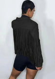 Fashion Tassels Zipper Long Sleeve