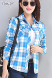 2023 New Vintage Plaid Blouses Shirt Cage Female Long Sleeve Casual Slim Women Big Size Shirt Office Lady Tops
