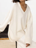 Women's Sweater Oversize Pullover 2022 Winter V Neck Thick Warm Sweaters Womens Pullover Loose Sweaters For Women
