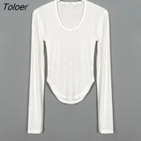 Long Sleeve Women T-Shirt 2023 High Stretch Slim Sexy Casual T Shirt Woman Cotton White Tee Lady Tops Women Clothing