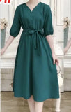 Spring New V Neck Summer Midi Long Dress Vestido De Festa Evening Party Bandage Women Casual Elegant High Waist