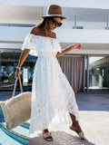Lace Dress White Beach Dress New Chest-In-A-Side Sexy Dress