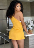 Sexy Patch One Shoulder Split Blazer