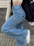 Mid Waist Washed Boyfriend Jeans-Outfit