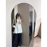 Temperament Lazy Sleeveless Tidly Sleeveless Dress Women's Summer Loose Broad Legs Trousers Casual