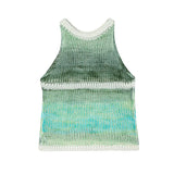 Y2k Aesthetics Knitted Vest Fairycore See Through Crop Top 2000s Harajuku Patchwork Sweater Vest Gradient Korean