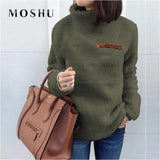 Jumper Fleece Sweater Ladies Fashion Tops Zip Winter Sweaters Long Sleeve Pullovers Sweater Pull Femme Sudadera