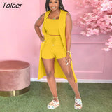 3 Pieces Shorts Sets Woman Sexy Outfits Suit Clothing Short Pants Legging Crop Tops Three Piece Set Women's Casual