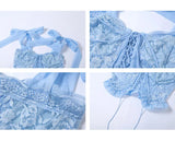 Pure Summer Baby Blue Ruffle Crop Top-Outfit