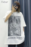Hip Hop Streetwear Oversized t-shirt Anime t shirt Street High street Y2k Summer Half sleeve Cotton Tops Women's