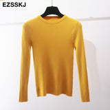 winter clothes Knitted woman sweaters Pullovers spring Autumn Basic women's jumper Slim women's sweater cheap pull long