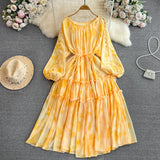 And Autumn Gentle Style Temperament Long Sleeves Low Circle To Receive The Waist Thin Long A-Word Large Pendted