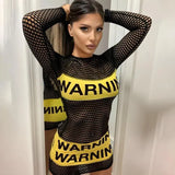 Warning Fishnet Mini