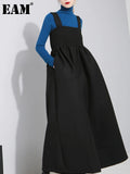 2022 New Autmn Winer Loose Strap Vintage Pleated High Waist Ankle-length Wide Leg Pants Women Fashion Tide