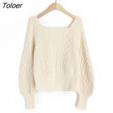 Collar Pullovers Women Simple Knitted Long Sleeve Solid Tops Ins Leisure Autumn New Gentle Retro Chic Popular