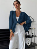 New Cross-Design Deep V Collar Casual Relaxed Elegant Simple
