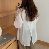 Chic Split Shirts Women Irregular Designed Stylish S-3XL Long Sleeve Blouse Sun-proof Breathable Outerwear Female
