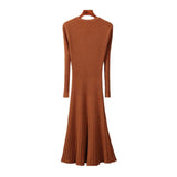 Warm Long Sleeve Women Sweater Dress Thick Winter Woman Loose Dress Fashion Solid Warm Autumn Knitting Cotton Ladies