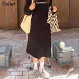 Sleeve Dresses Women Printed Hooded Straight Autumn Thicken Warm Casual Daily All-match Preppy Chic Korean Fashion