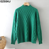 Autumn Winter basic oversize thick Sweater pullovers Women 2021 LOOSE needle twist sweater pullovers female Long