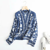 Women's New Embroidered Long-Sleeved Shirt