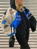 Logo Graphic Oversize Zipper Jacket-Outfit