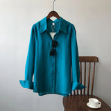 Women's Lightweight Texture Silk Blouse Autumn 2022 New Korean Style Long Sleeve