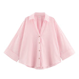 Summer Linen-Mixed Wide-Sleeved Shirt