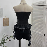Shooting Spice Girls Irregularly Brush Chest To Make Old Hair Edge Open Short Sleeveless Top Sling Sling Vest