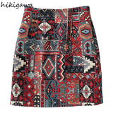 Skirts for Women High Waist Slim Fit Print Temperament Jupe 2023 Faldas Mujer De Moda Chic Embroidery Mini Bodycon