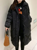 VAREY LIN New Winter Single Breasted Long Jacket Women Casual 90% White Duck Down Coat Lady Fashion Solid Color Warm
